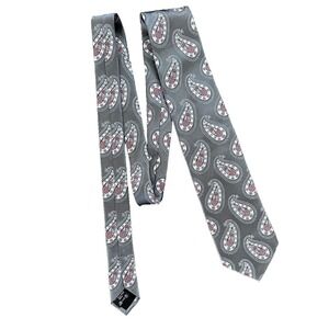 LNWOT‎ Ermenegildo Zegna Italy Exclusive Design Thick Silk Tie Gray 61"Long